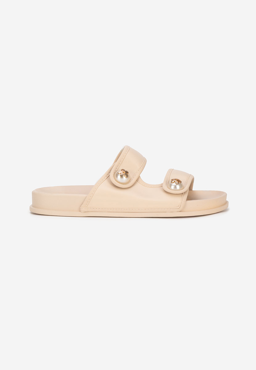 Mules plates femme beige Stephny