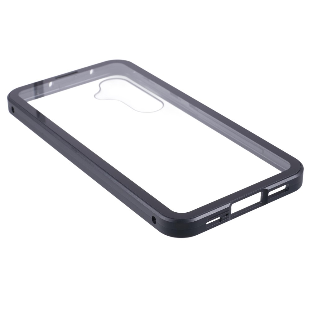 Samsung Galaxy A55 Magnetische Alu Schutzhülle mit Panzer Glas Backcover   Displayschutz (Magnet-Technologie) - Schwarz