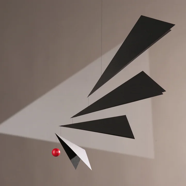 Flensted Mobiles - Wings Mobile, schwarz / rot