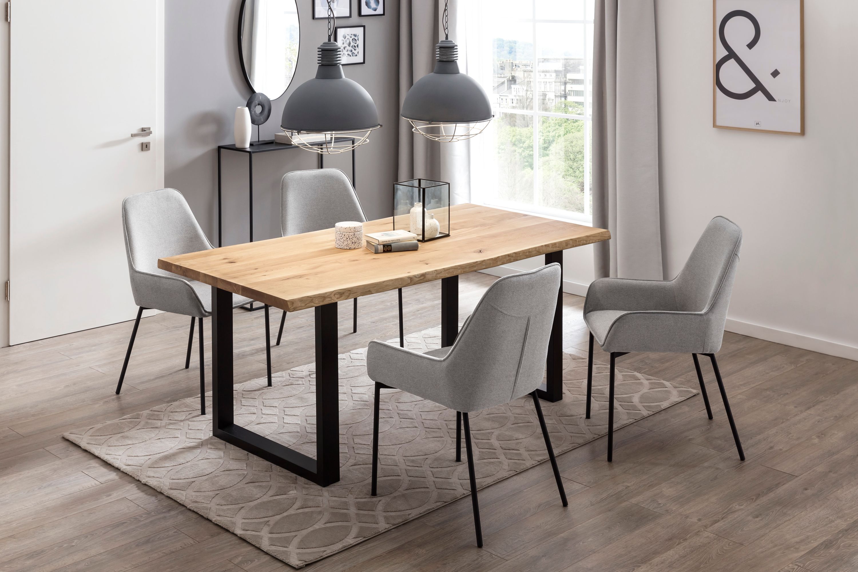 Esstisch 180x90 cm aus Eiche Esszimmertisch Küchentisch Tisch Holztisch
