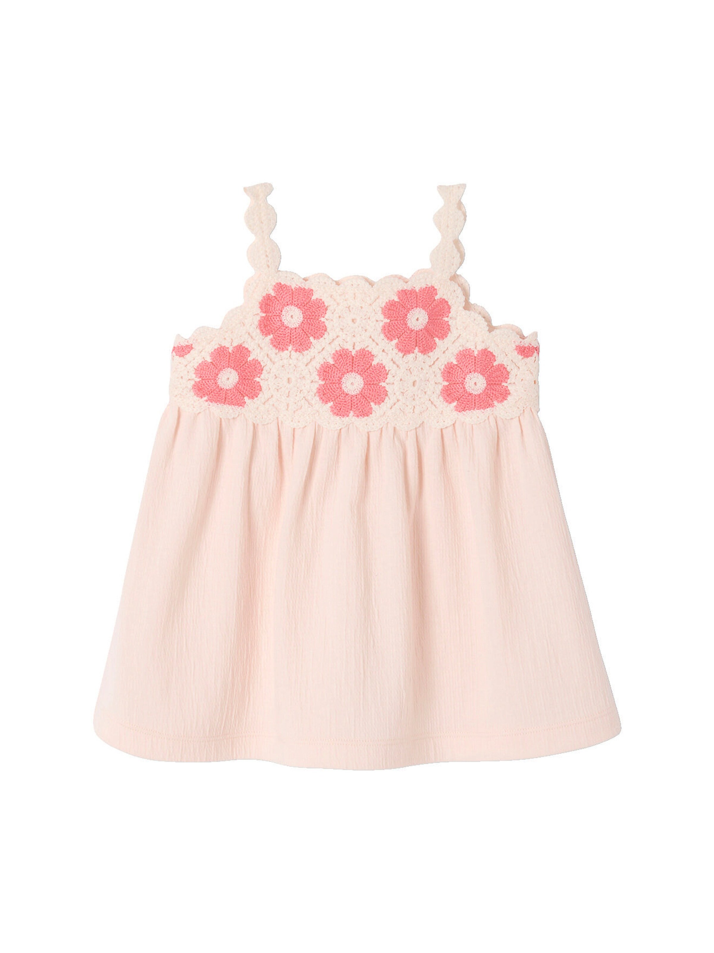 Vertbaudet Gehäkeltes Baby Kleid wollweiß