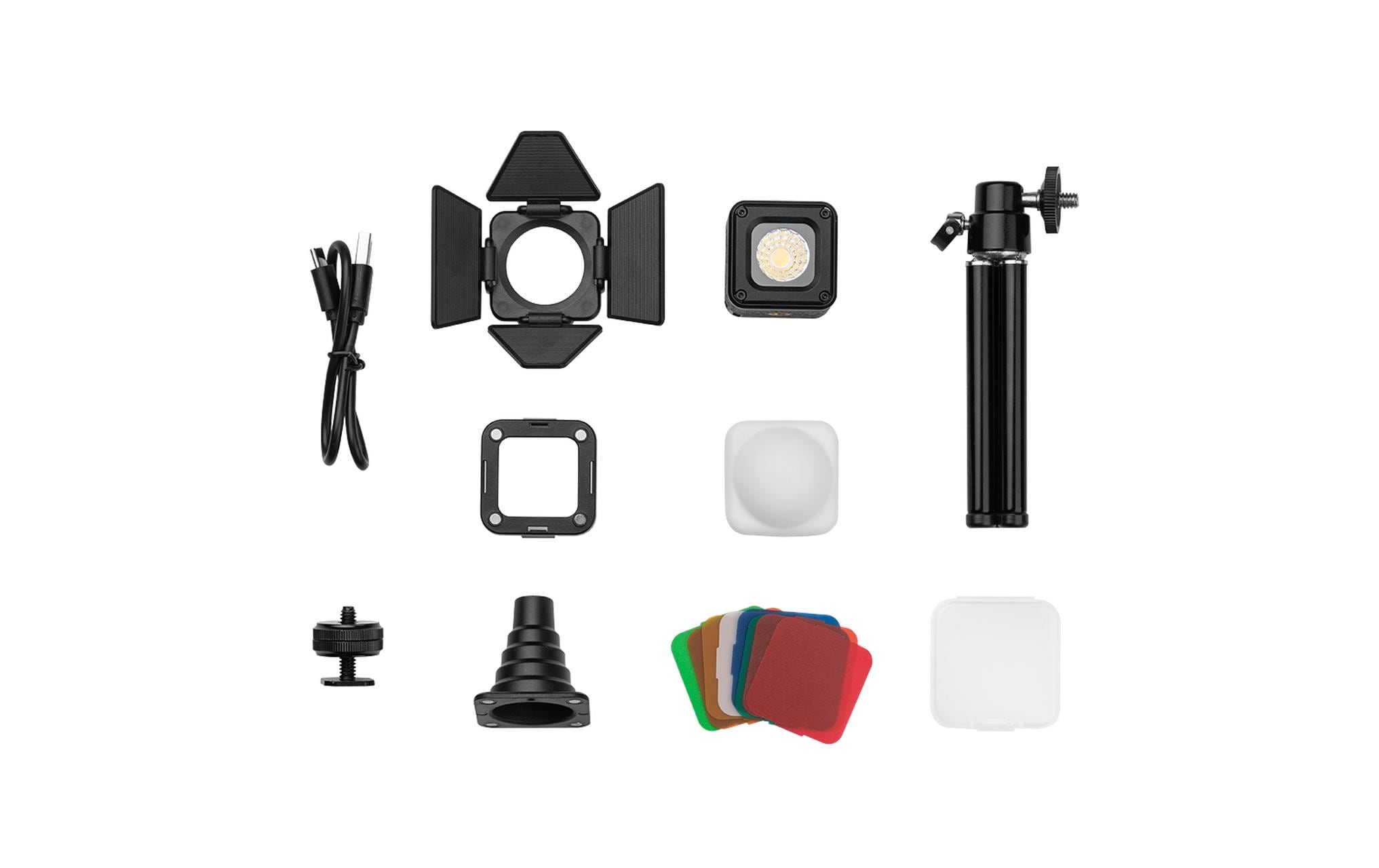 Videoleuchte RM01 Kit<br>Tragbares Mini-LED-Videoleuchten-Kit mit 3 Leuchten