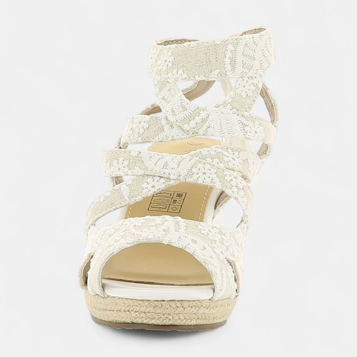 Nu-pieds à talon compensé Femme blanc