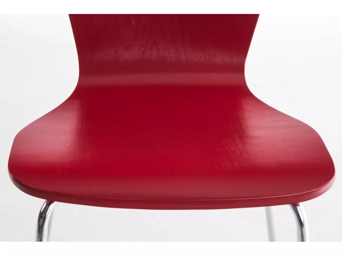 Lot de 4 Chaise de conférence - Bois & Nature - Rouge - Aaron