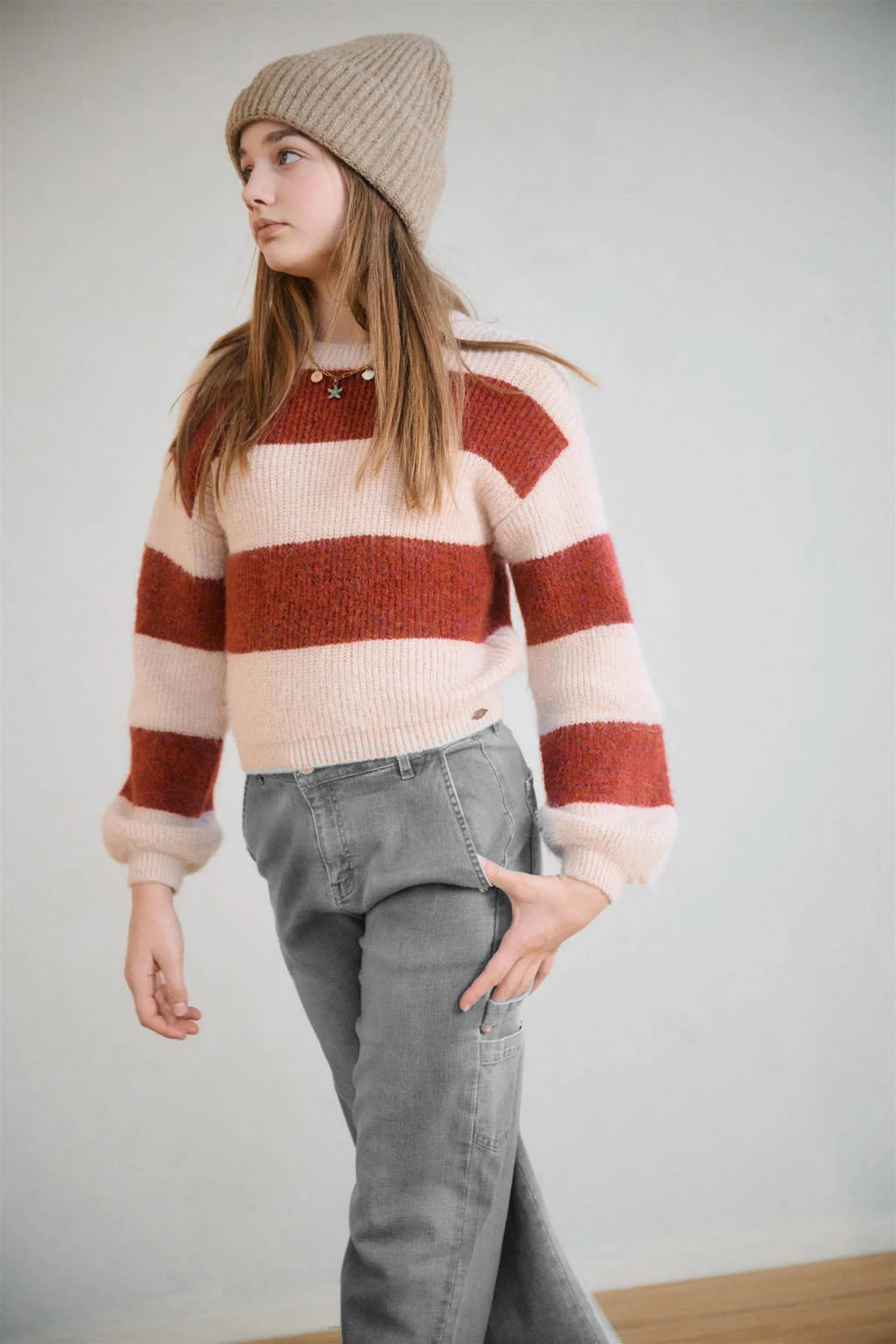 NoBell’ trui rood grof gebreid