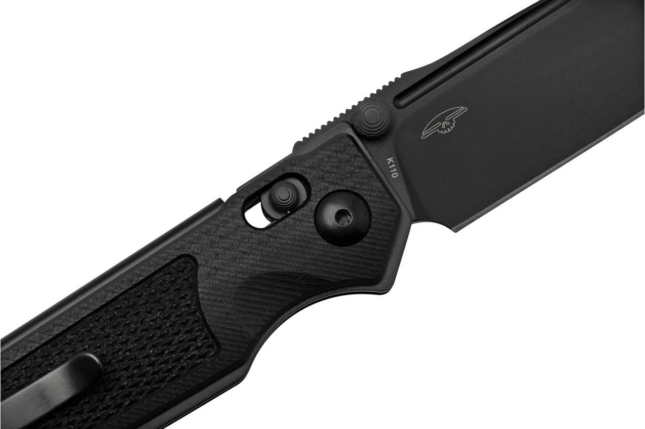 Real Steel Sacra TAC 7712B, K110 Plain Black G10, zakmes