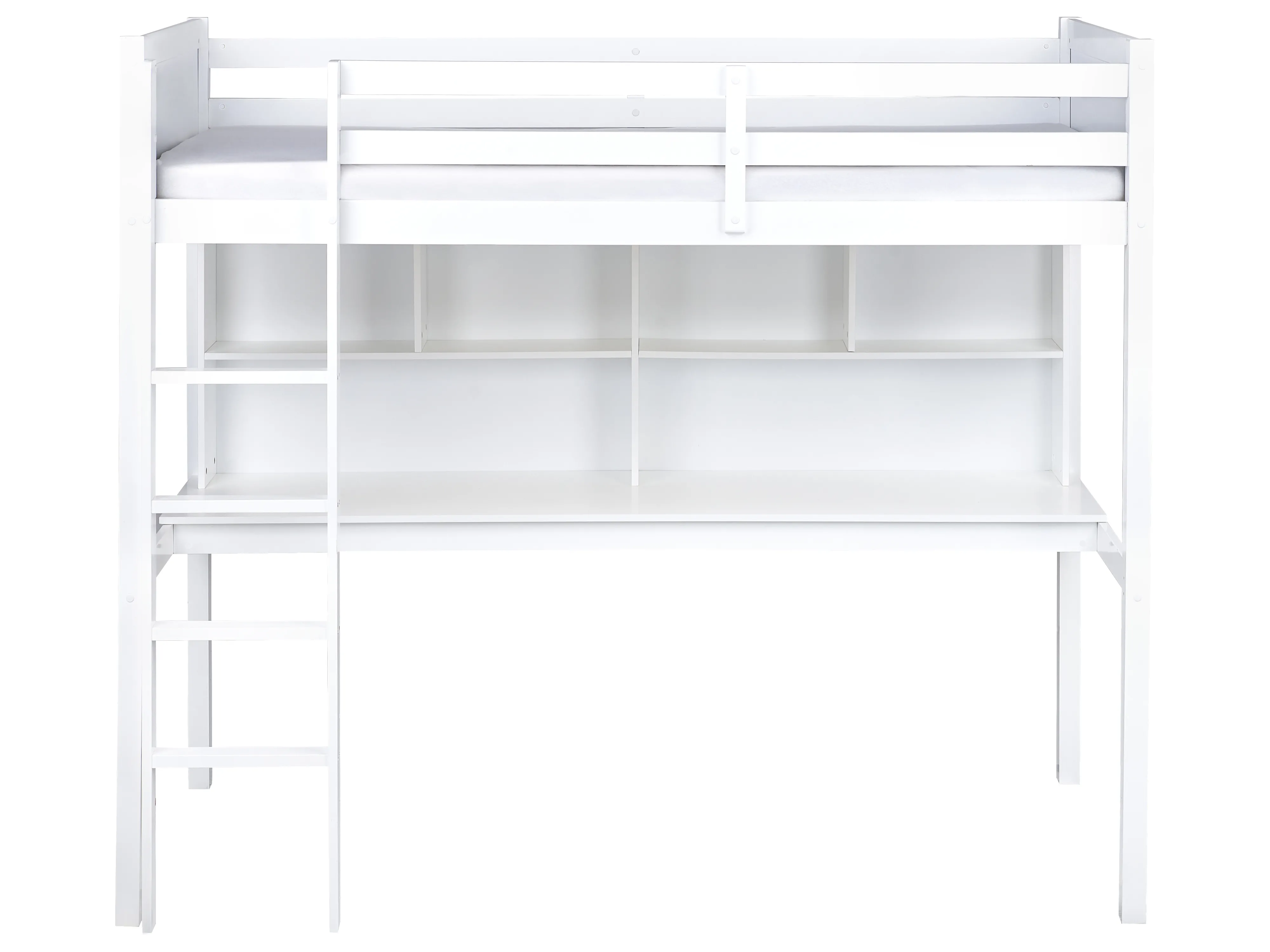 Hoogslaper met bureau Dennenhout FOUCAMONT 90 x 200 cm Wit