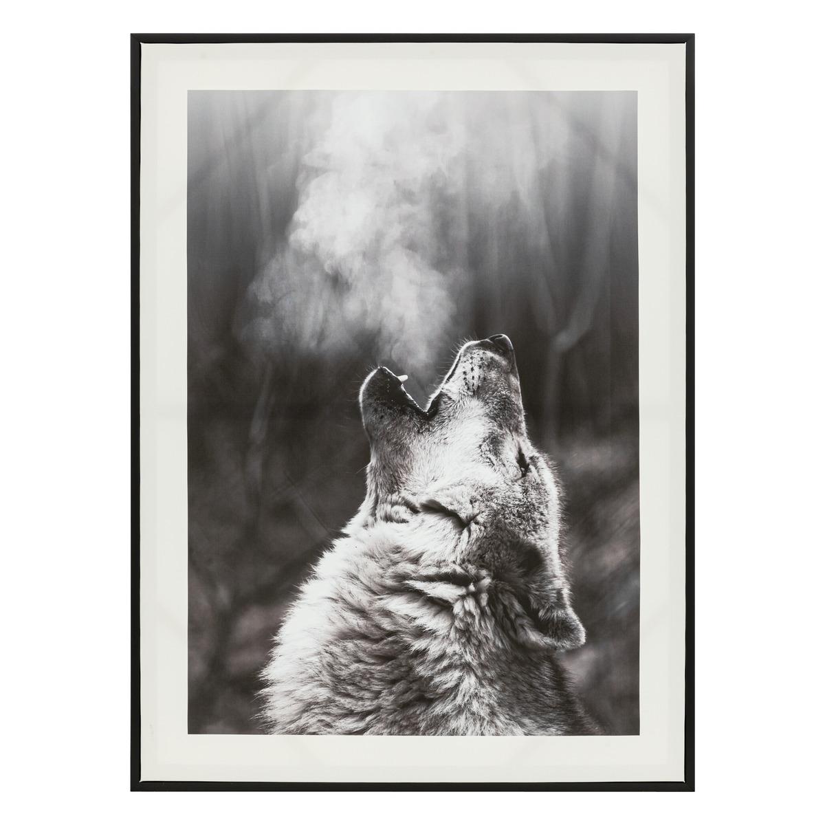 TOILE IMPRIMEE ENCADREE LOUP TALA D.60X80CM