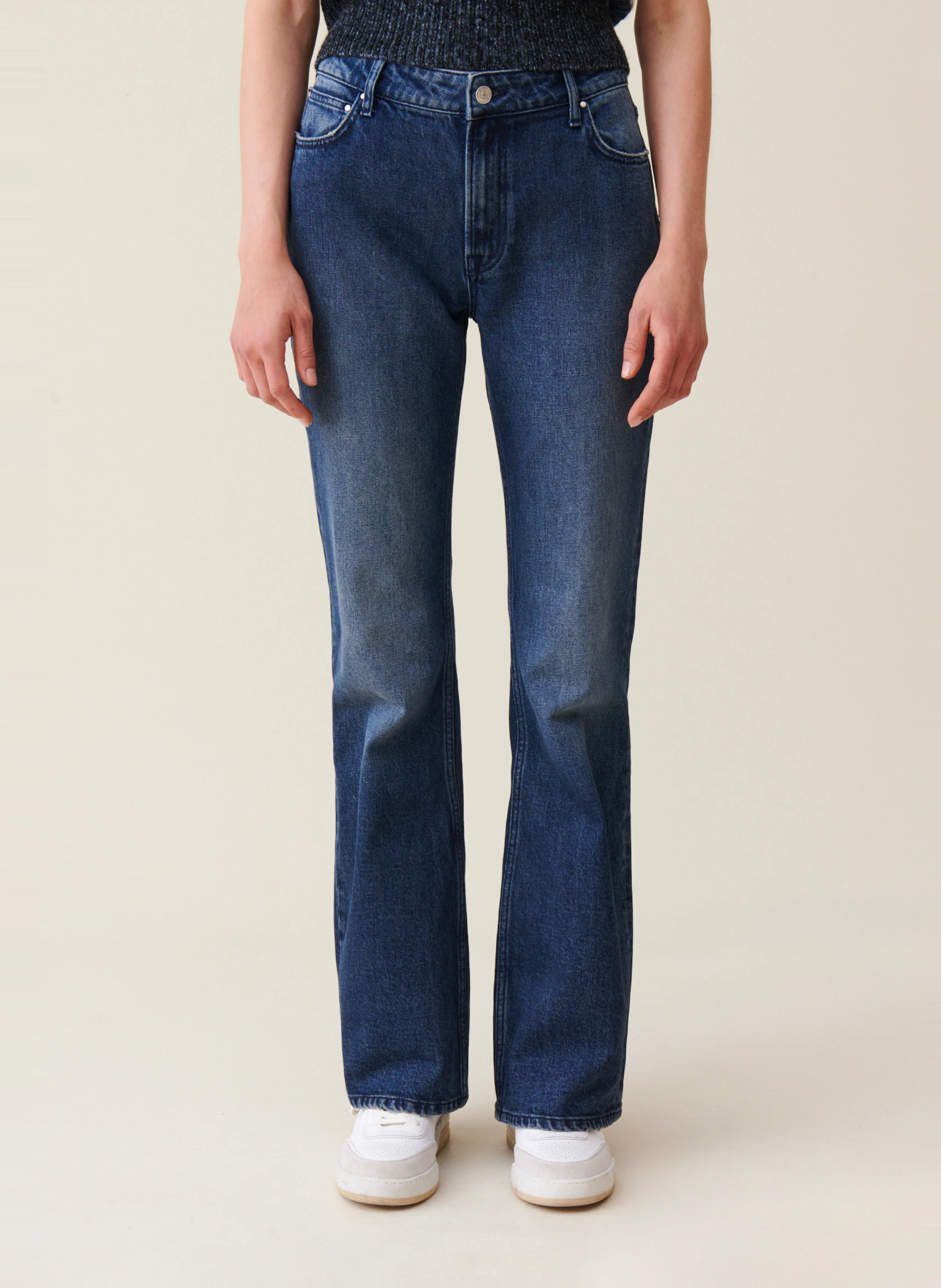 Jean flare en coton mélangé | Bleu