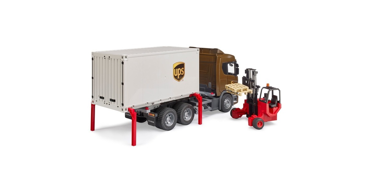 bruderScania Super 560R UPS logistiek vrachtwagen met heftruck en pallets Modelvoertuig  (03582)