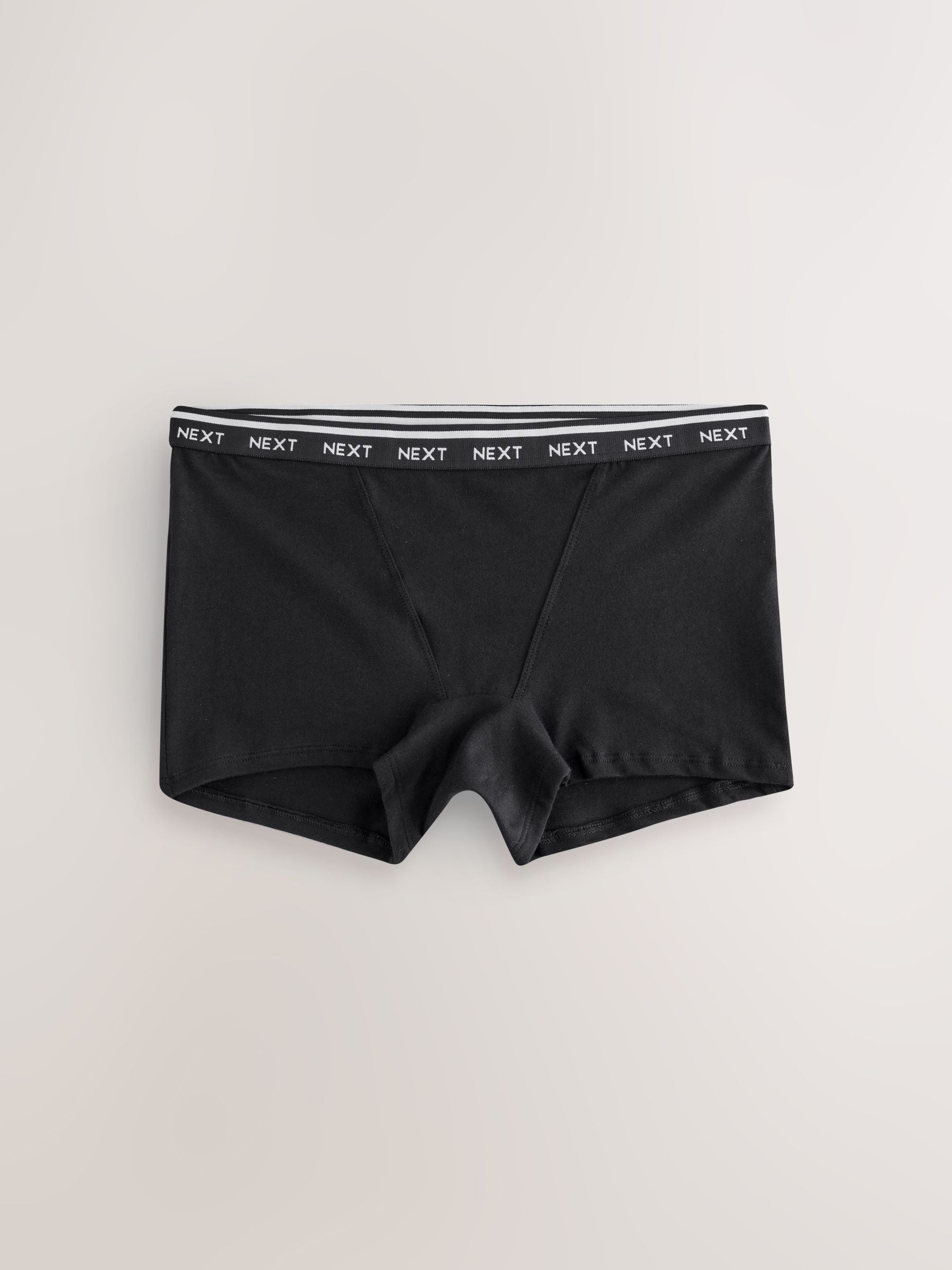 Zwart/wit - 7 Katoenen slipjes met logotailleband