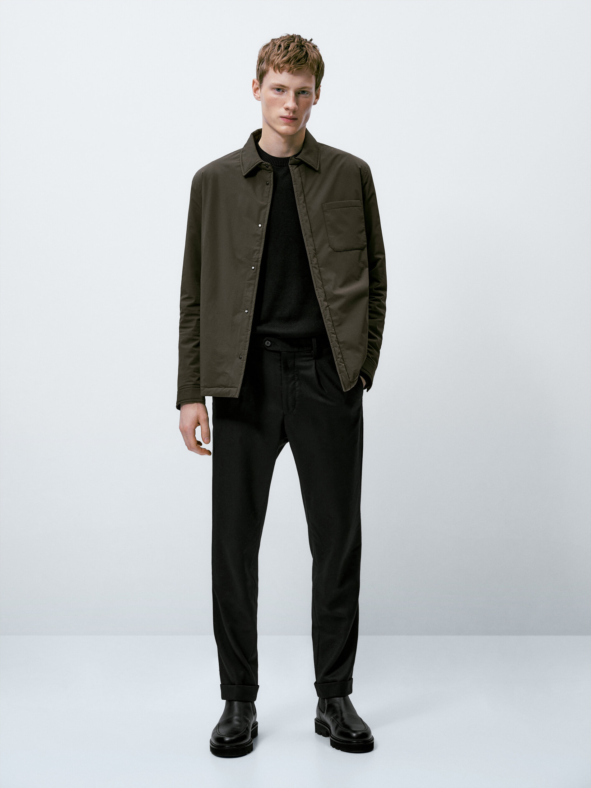 Sobrecamisa ligera stretch - MARRÓN
