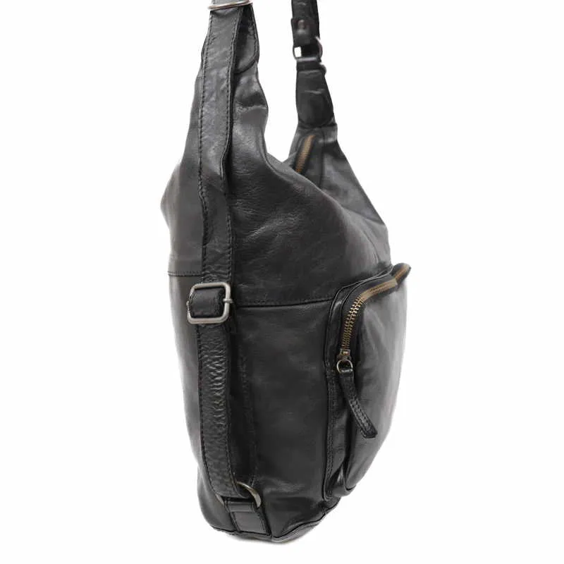 BEAR DESIGN Rucksack Schwarz Leder