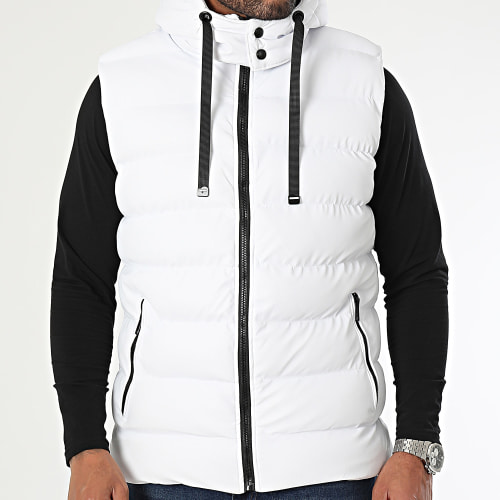 Doudoune Sans Manches Capuche Blanc