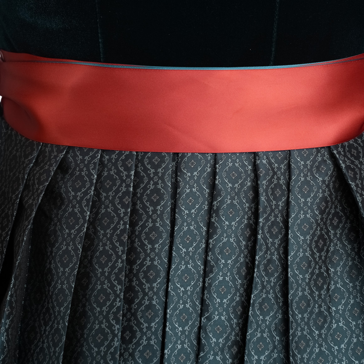 Gina Benotti Damen Dirndl mit Velvet dunkeltürkis / orange