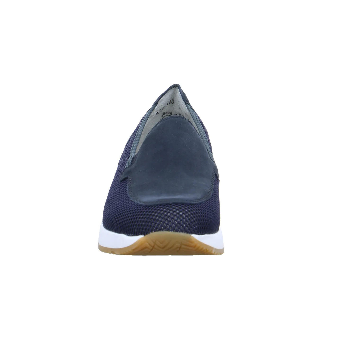WALDLÄUFER Comfort-Slipper Blau Leder  mit Wechselfussbett