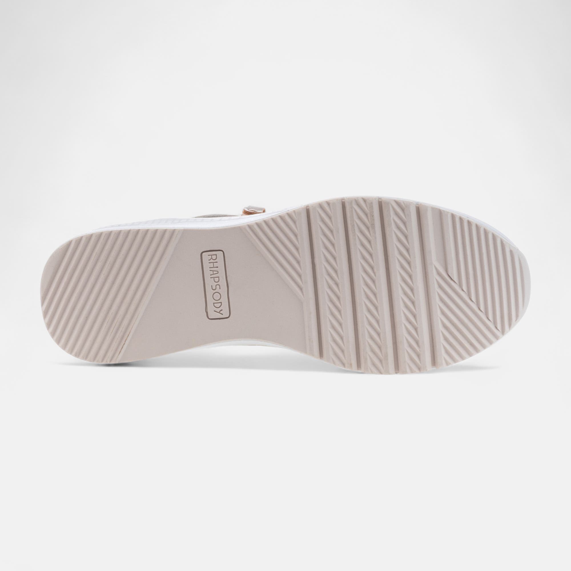 Baskets basses à talon compensé Femme beige