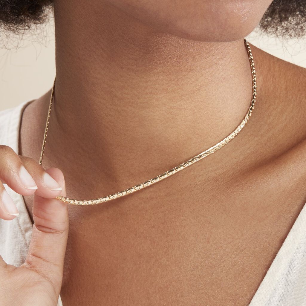 Collier Ivy Maille Haricot Or Jaune