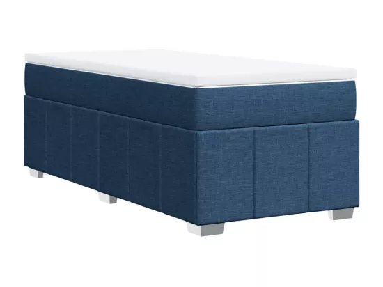 Sommier à lattes de lit avec matelas Bleu 90x190 cm Tissu