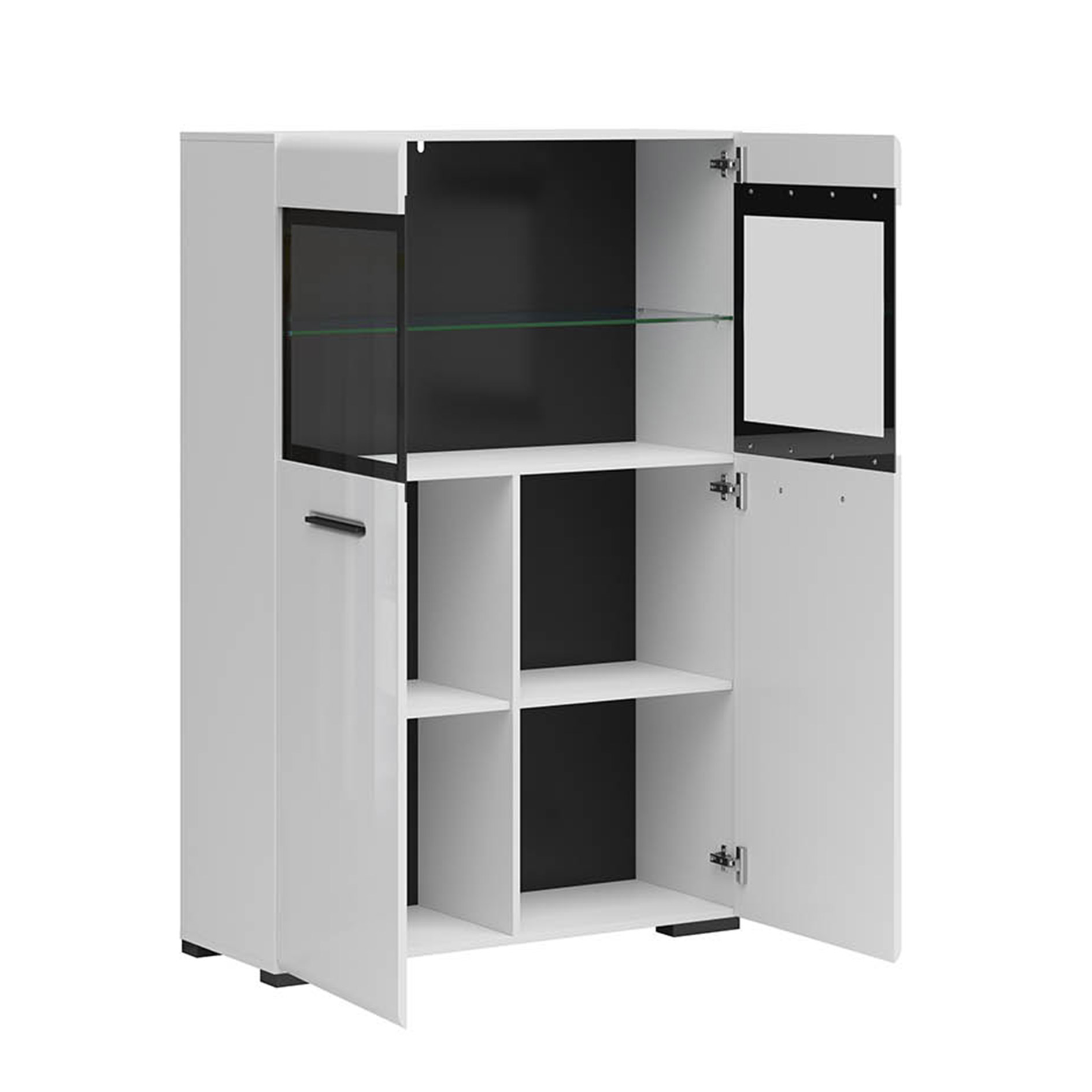 Highboard - weiß Hochglanz - 2 Türen - 100 cm breit