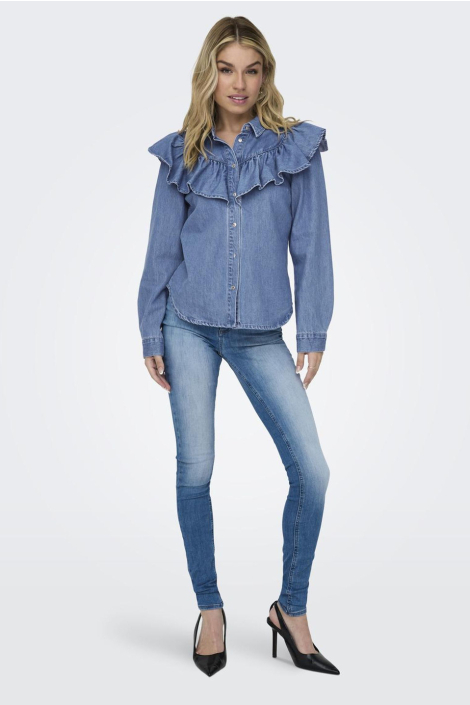 Only blauwe dames blouse