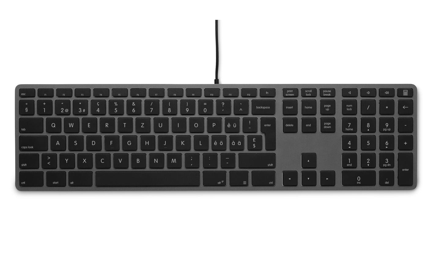 Tastatur KB-3421 USB Space GrauRobuste USB-Tastatur mit zwei USB-Ports