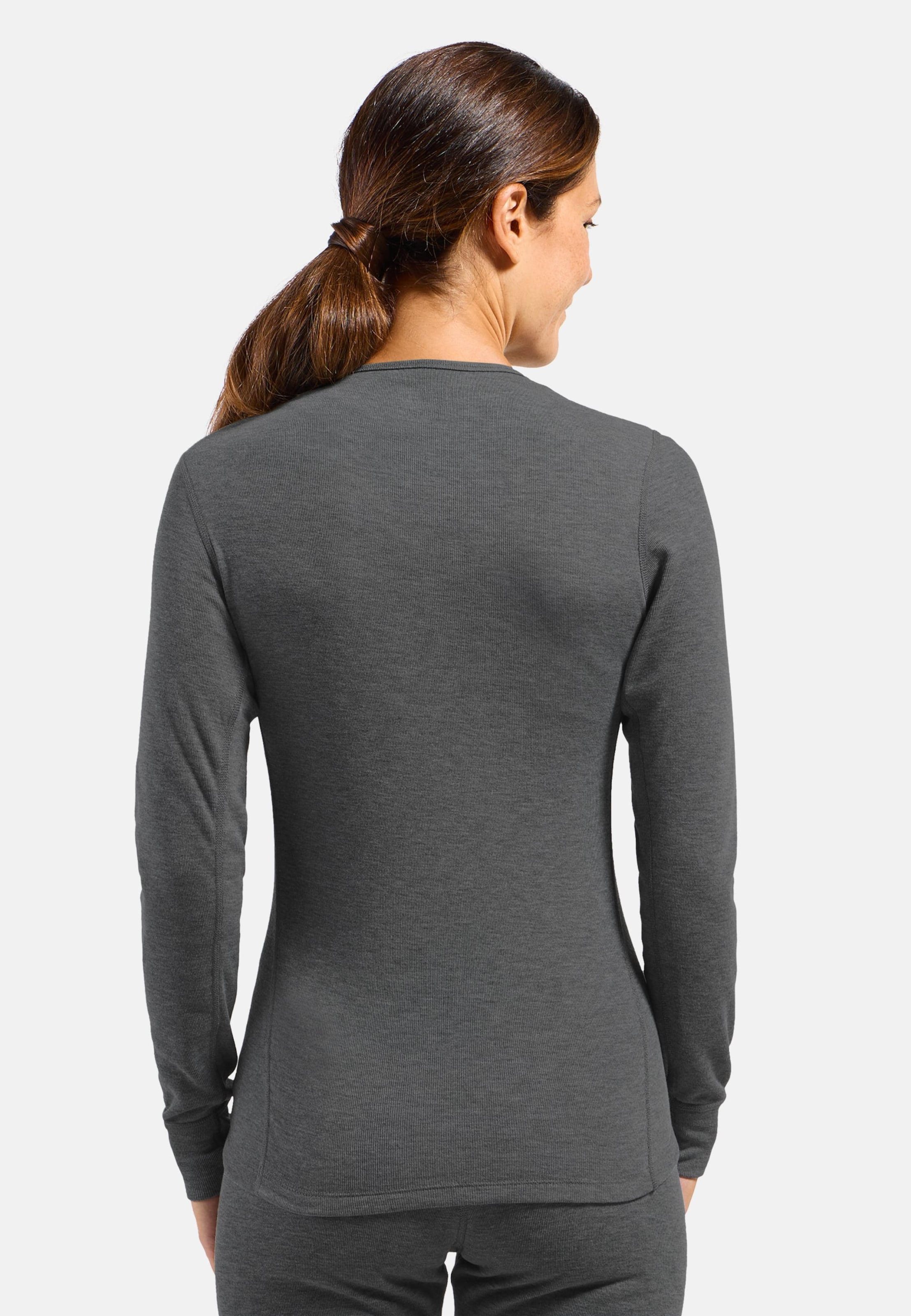 Active Warm Base Layer Langarmshirt in odlo steel grey melange