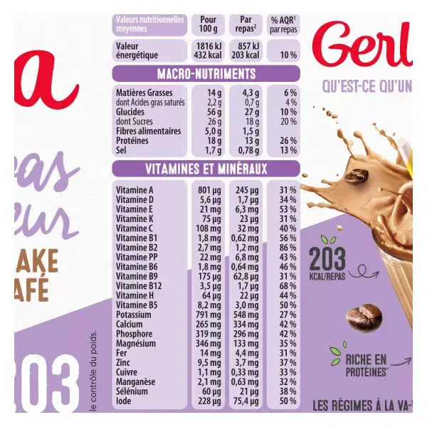 Gerlinéa Slimming Meal Coffee Milkshake 436g