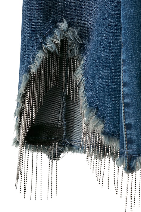 3/4-Jeans, Schlag mit Zierketten, 5-Pocket