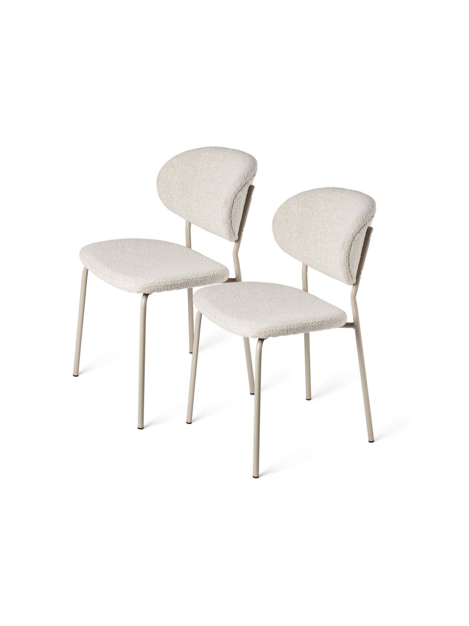 Stole i boucléstof 2-pak | 56 x 47,5 x 80,5 cm. 2 stk. | Off White