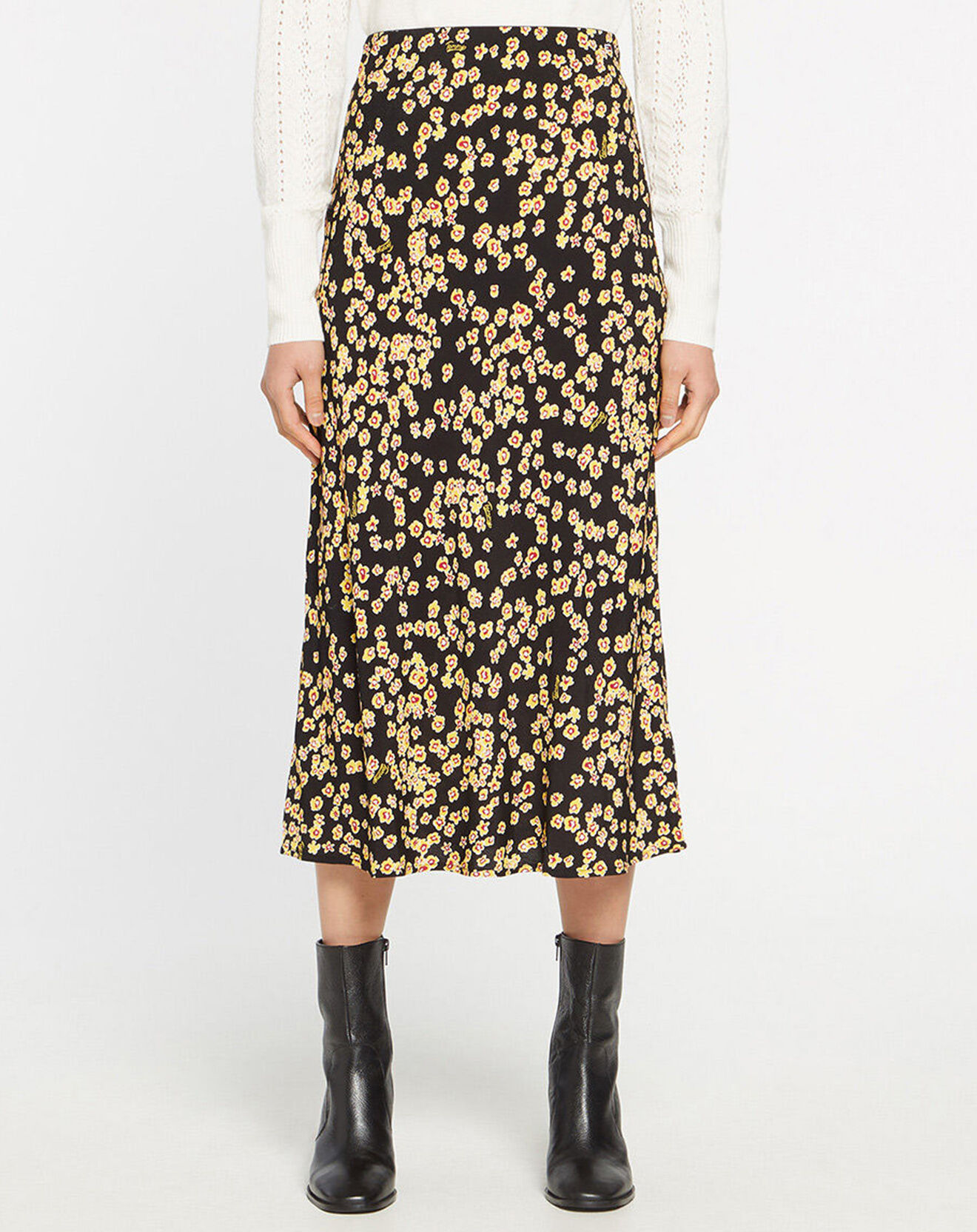 Tommy Jeans Jupe fluide Fleurs jaune/noire