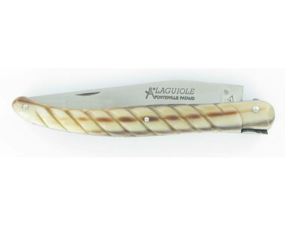 Laguiole Corde Corne Blonde RWL34 Couteau de Poche - Laguiole par Fontenille Pataud
