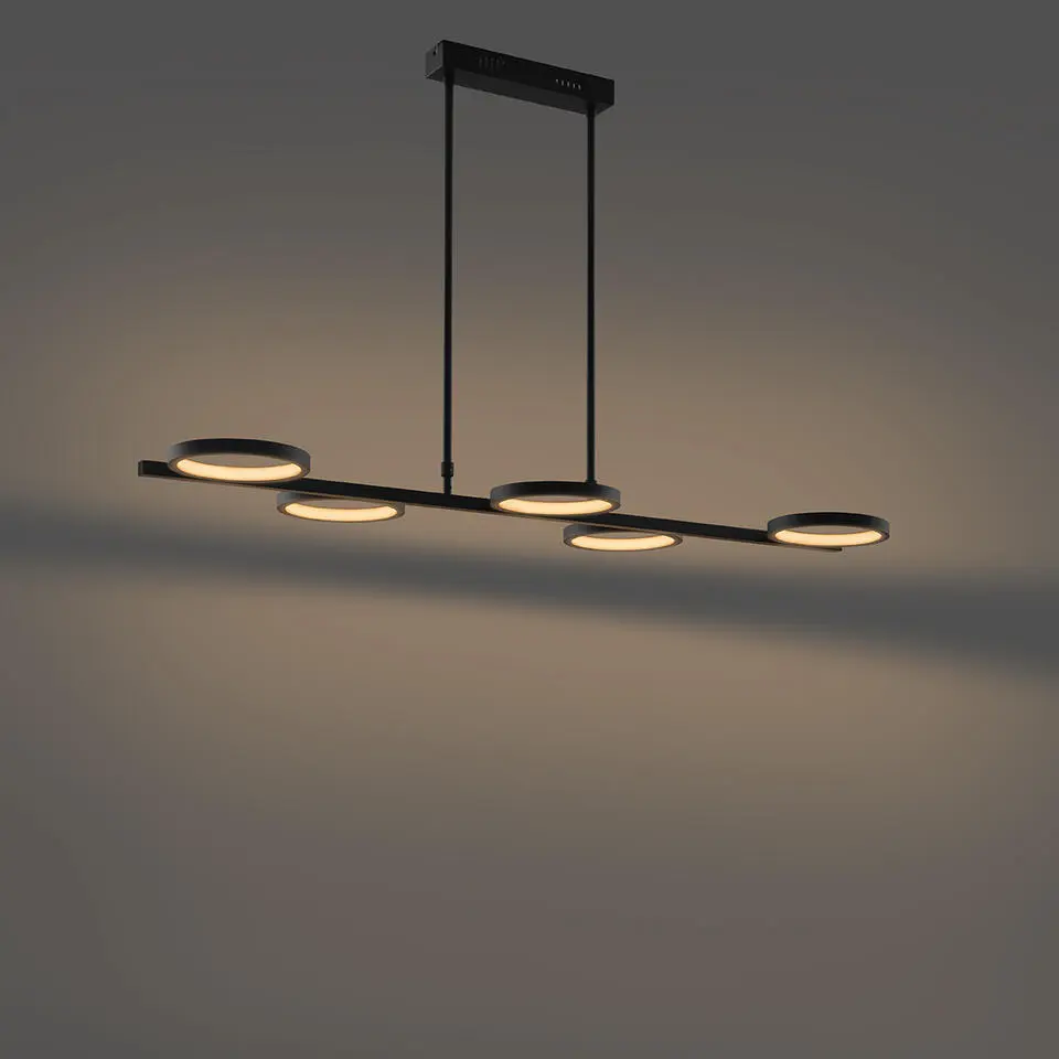 Qazqa hanglampen vive zwart geïntegreerde led
