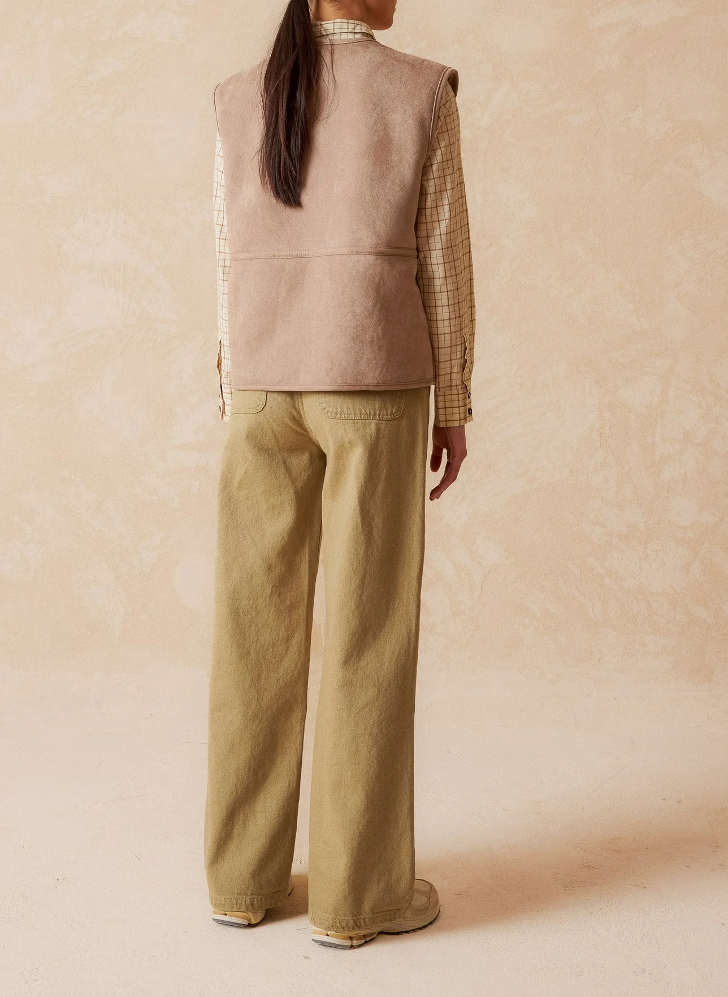 Veste col rond en sherpa | Blanc