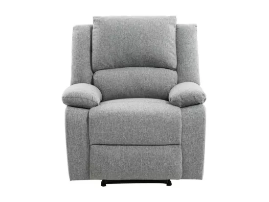 Fauteuil Relaxation 1 place Léo en Tissu - Gris clair - L88 x 93 x 96cm - Loungitude