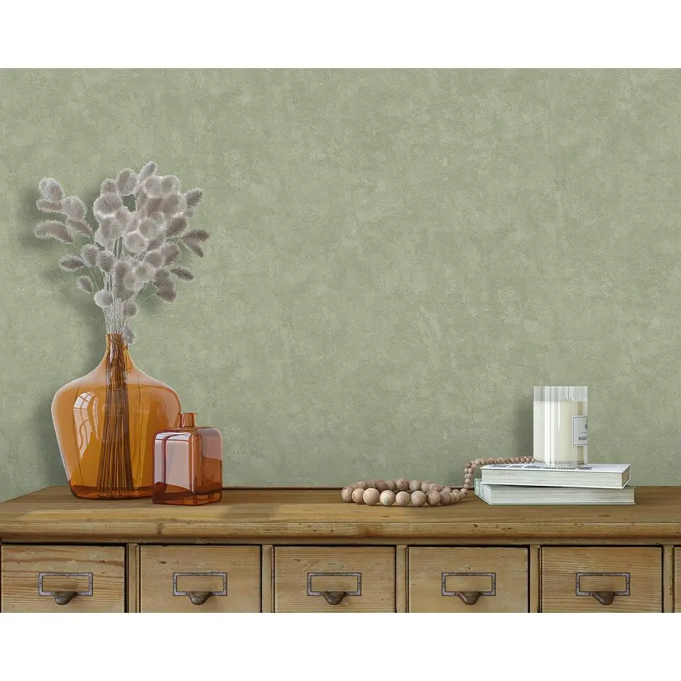 Dutch Wallcoverings Vliesbehang Artifice uni - groen - 10,05m x 53cm