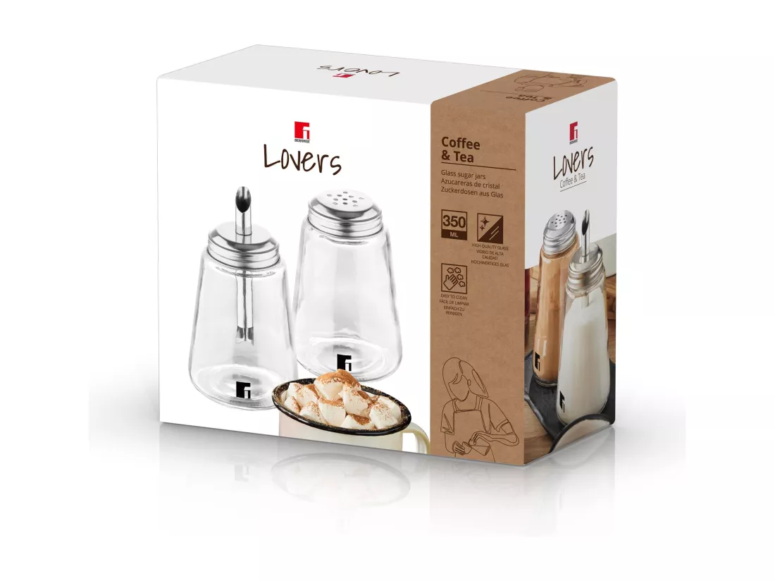 Set de 2 sucriers en verre LOVERS de 350ml Bergner