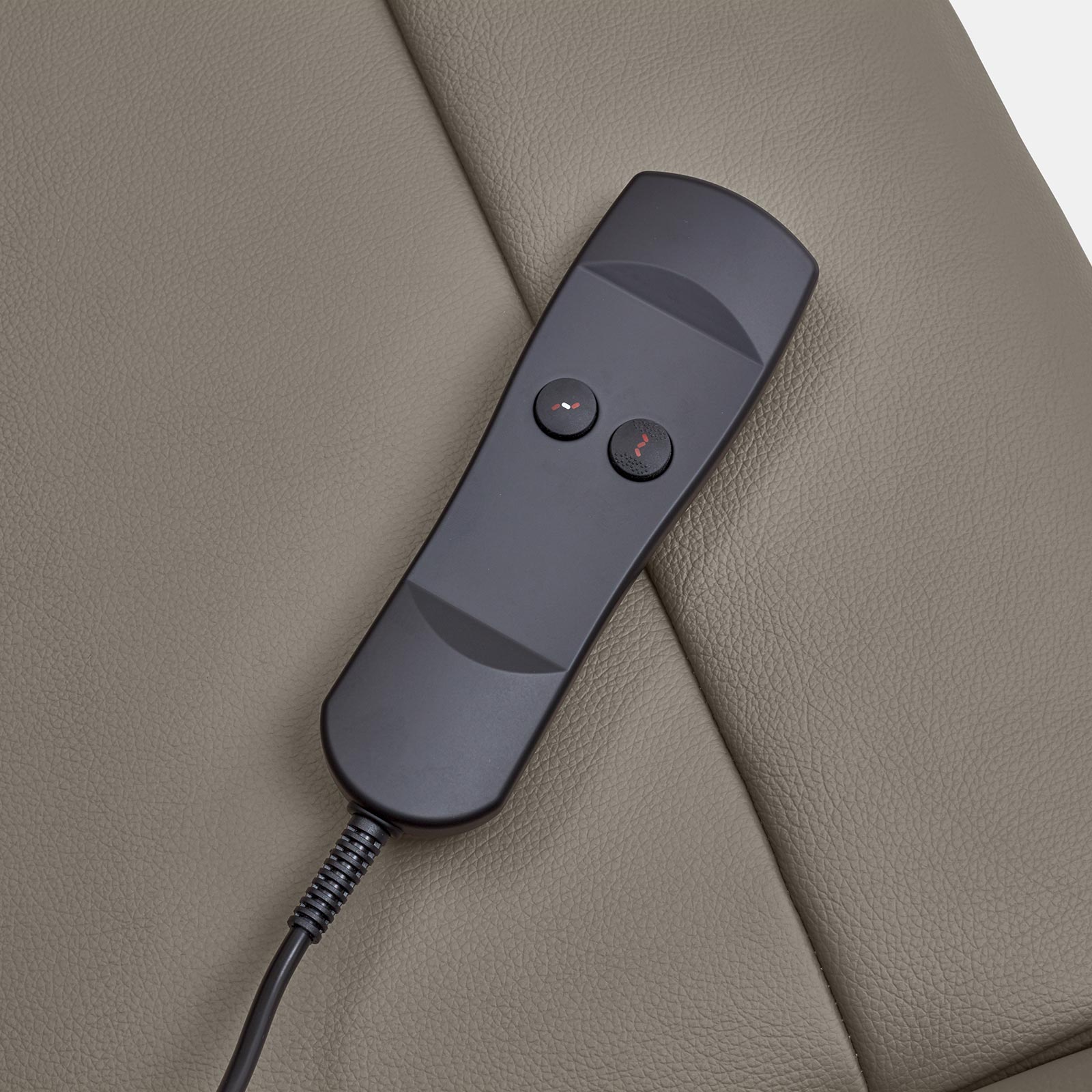Relaxsessel - grau - Echtleder - 2 Elektromotoren - mit Aufstehhilfe