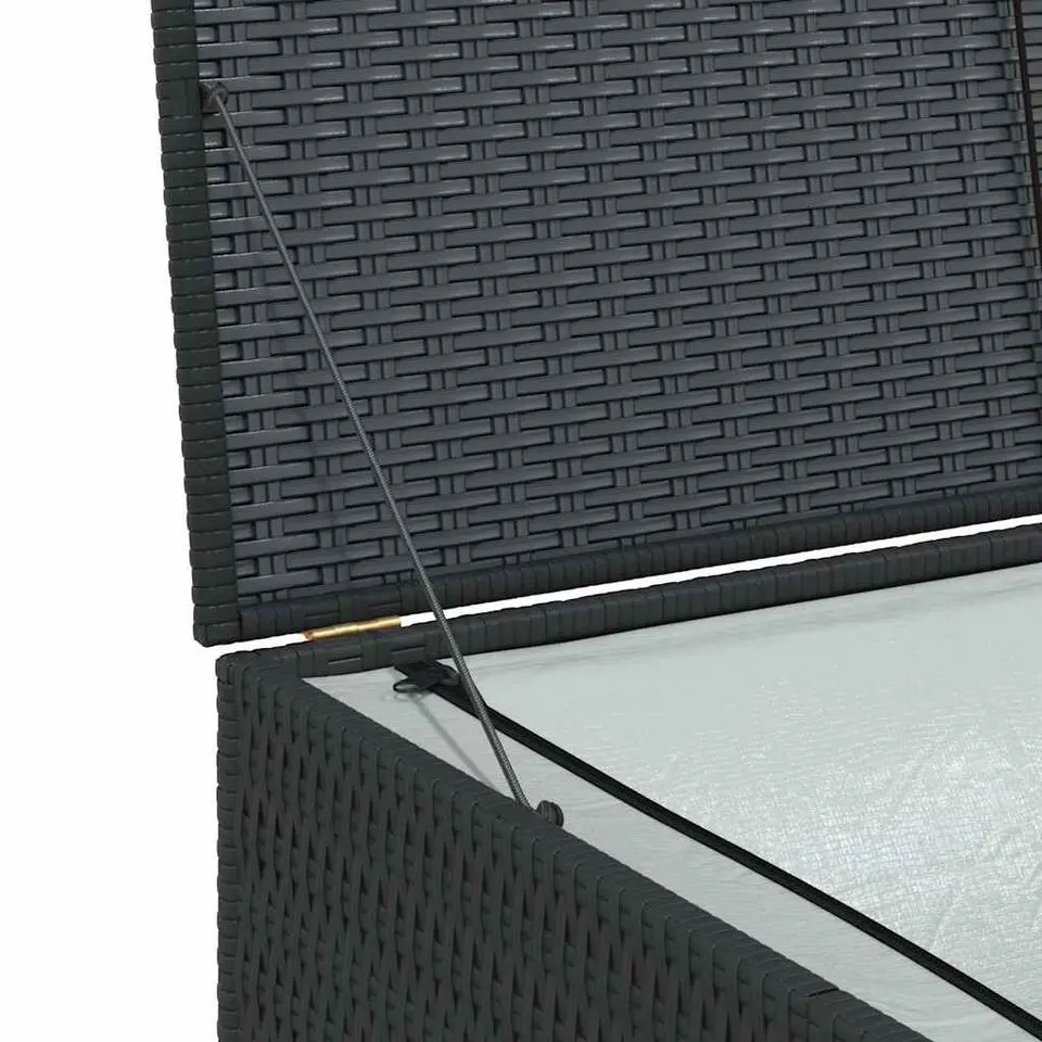 vidaXL - Opbergcontainer Voor Buiten - Zwart - Poly rattan