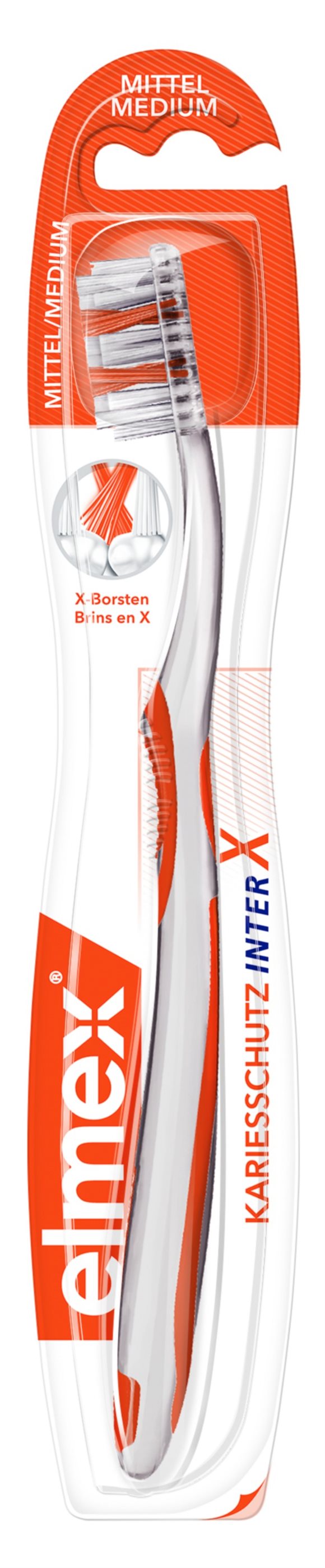 ELMEX KARIESSCHUTZ InterX Mittel Zahnbürste<br>1 Stück, Zahnbürste