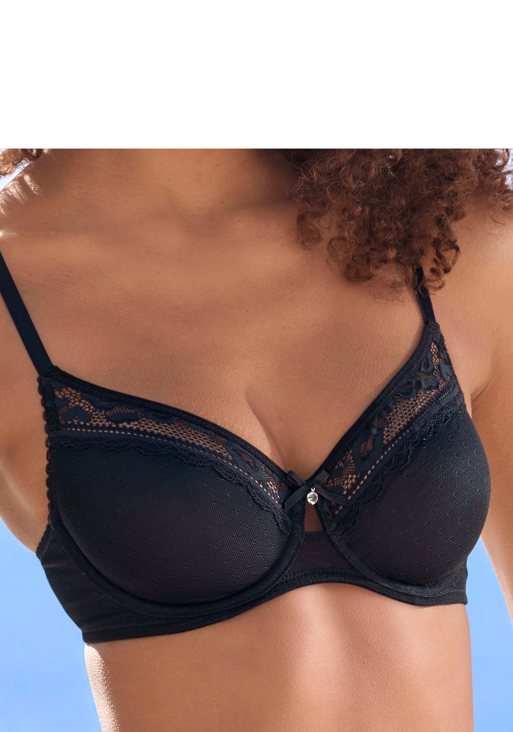 Vivance T-Shirt-BH , aus feinem Mesh-Material und Spitze in Leo-Optik, Dessous