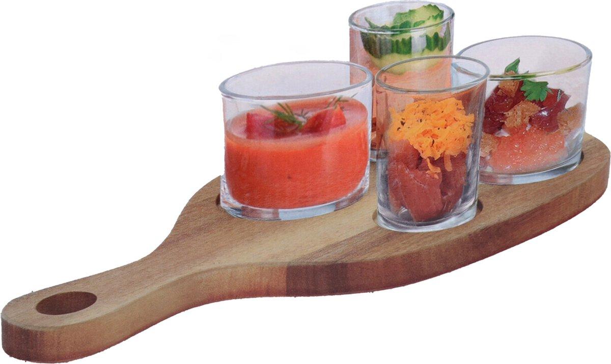 SET 5 PLATS DE SERVICE 1 PLATEAU 4 BOL EN VERRE
