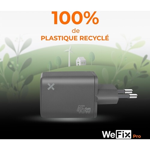 Chargeur pour téléphone mobile Wefix Pro CHARGEUR SECTEUR GaN 45W DOUBLE USB-C