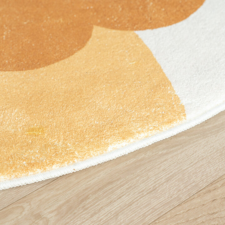 Rond wasbaar kindervloerkleed - Sammy Lion Bruin