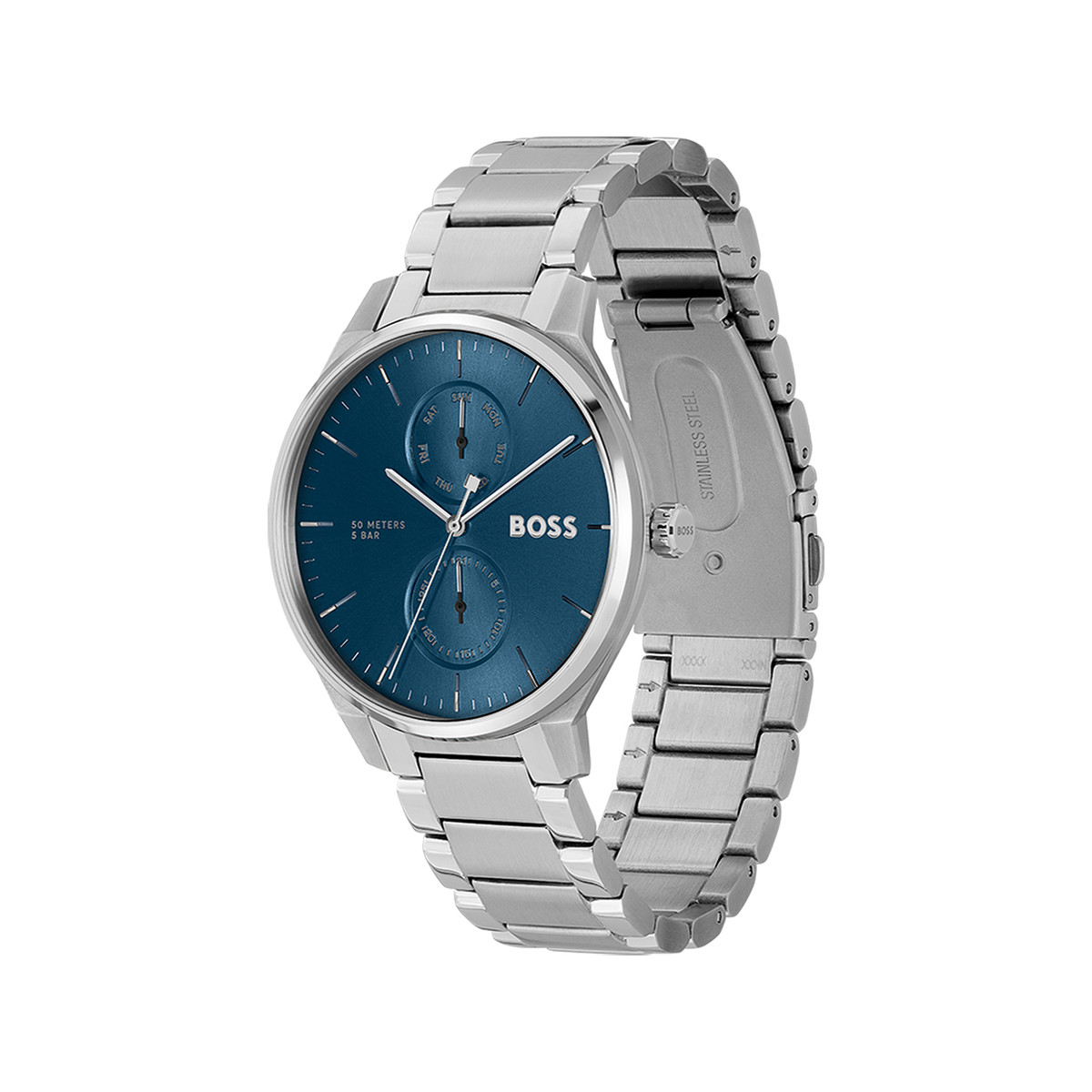 Montre BOSS business homme bracelet acier argent
