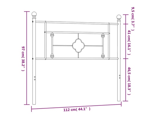 VIDAXL - Tête de lit métal blanc 100 cm