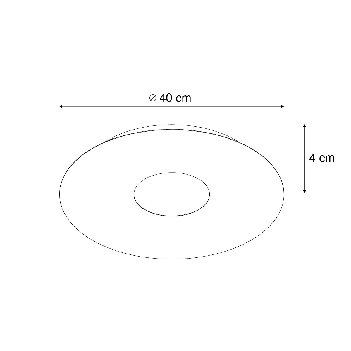 Moderne plafondlamp zwart 40cm incl. LED 3-staps dimbaar - Morning