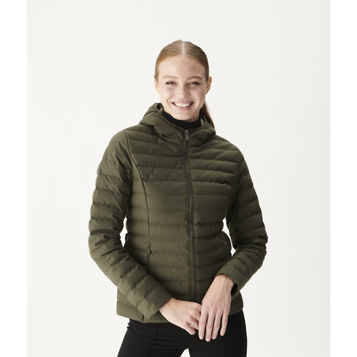 JOTT<br>Jaqueta acolchoada de plumas com capuz e zíper Cloe