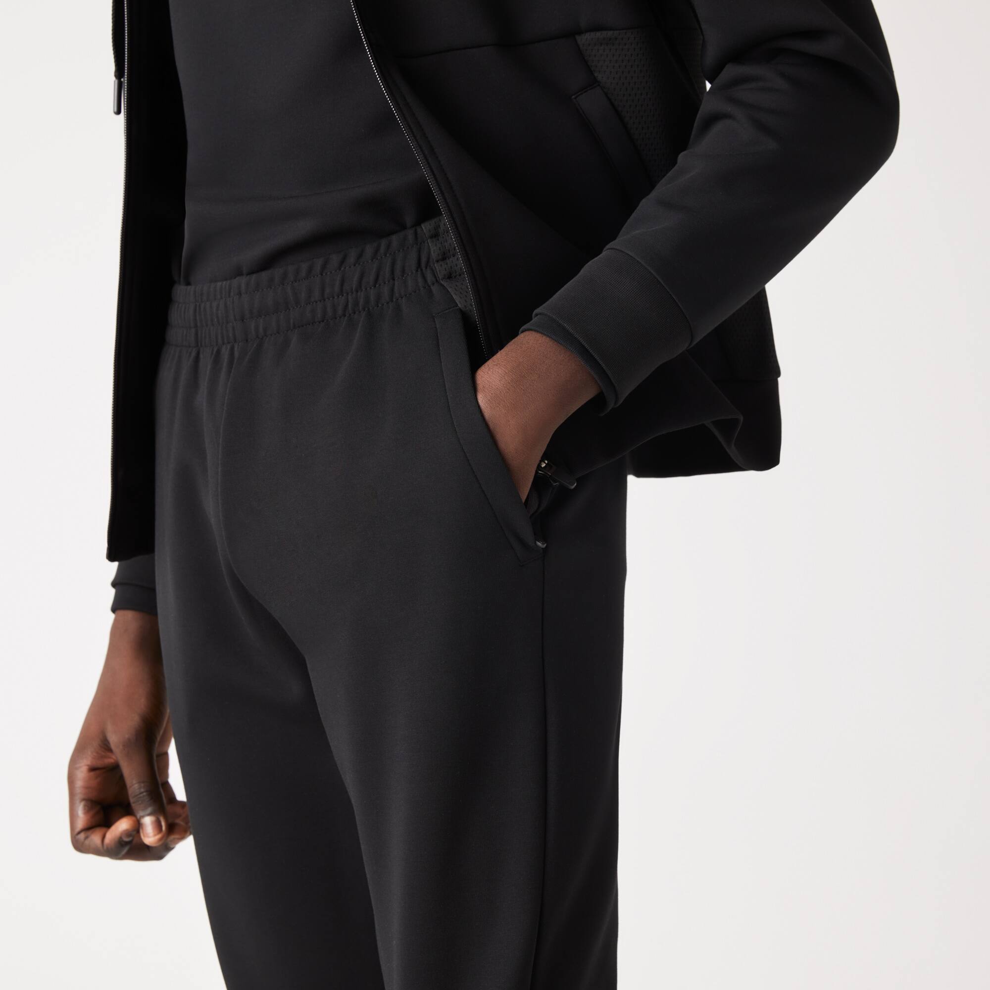 Pantalon de jogging uni avec empiècements en mesh Pantalons de survêtement - Noir - Lacoste - Homme