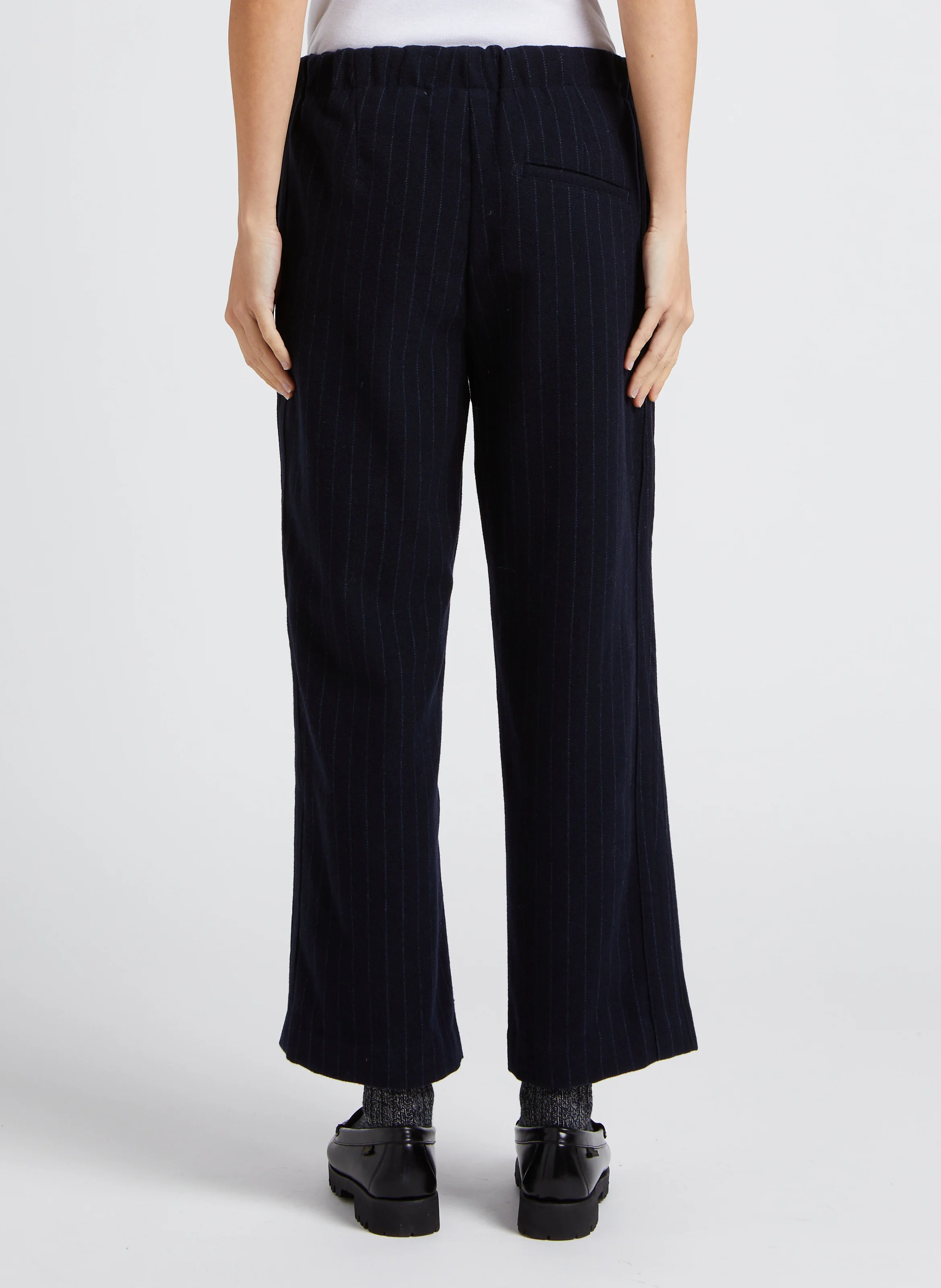 PENNY - Pantalon droit en laine mélangée | Bleu
